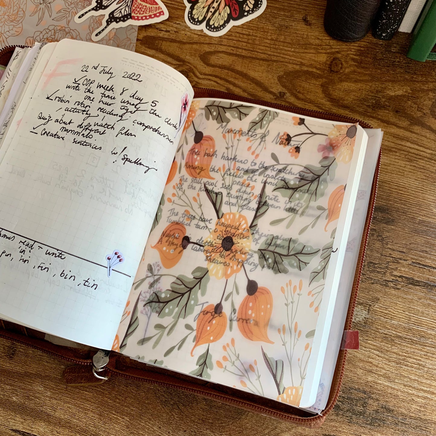 Hand Drawn Floral Pattern - Vellum Planner Dashboard - Nigella