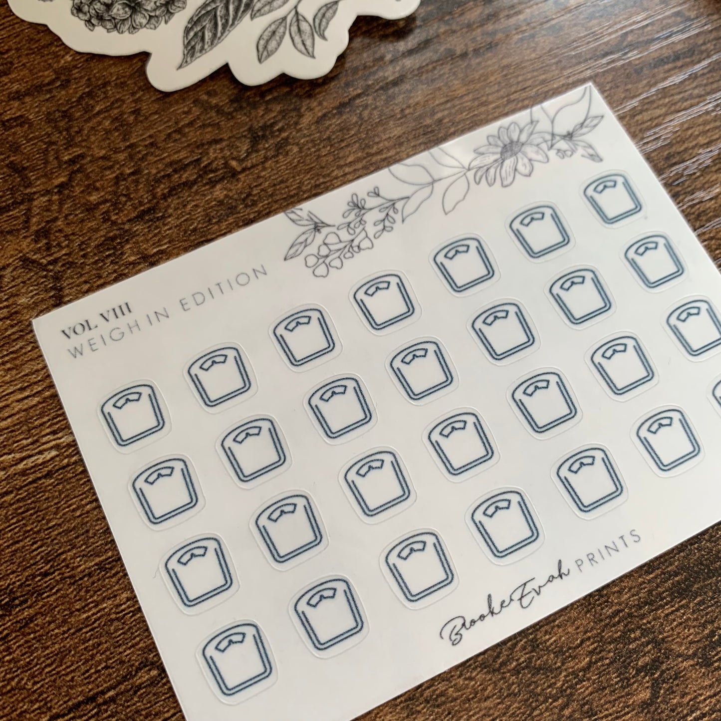 mini Minimal Weigh In Icon Stickers