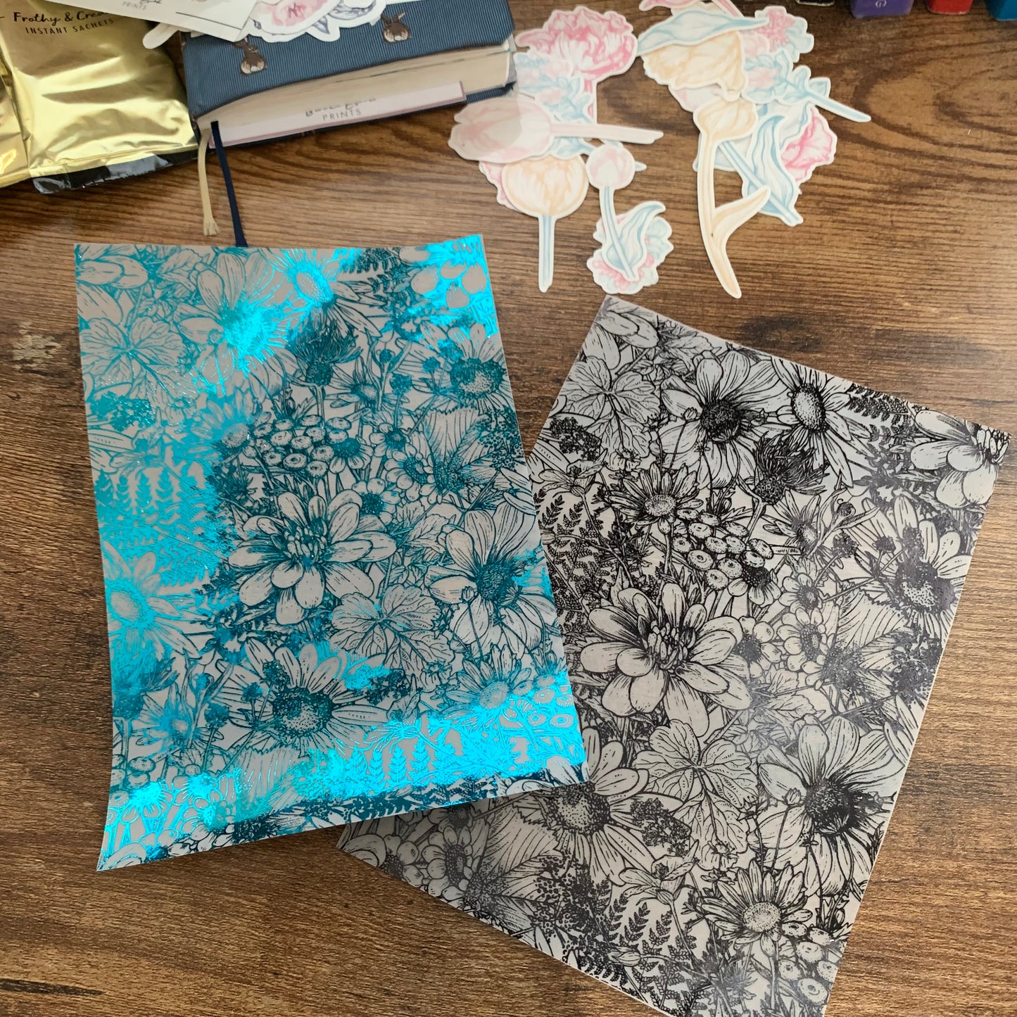 Hand Drawn Botanical Foiled Dashboard - Misty II