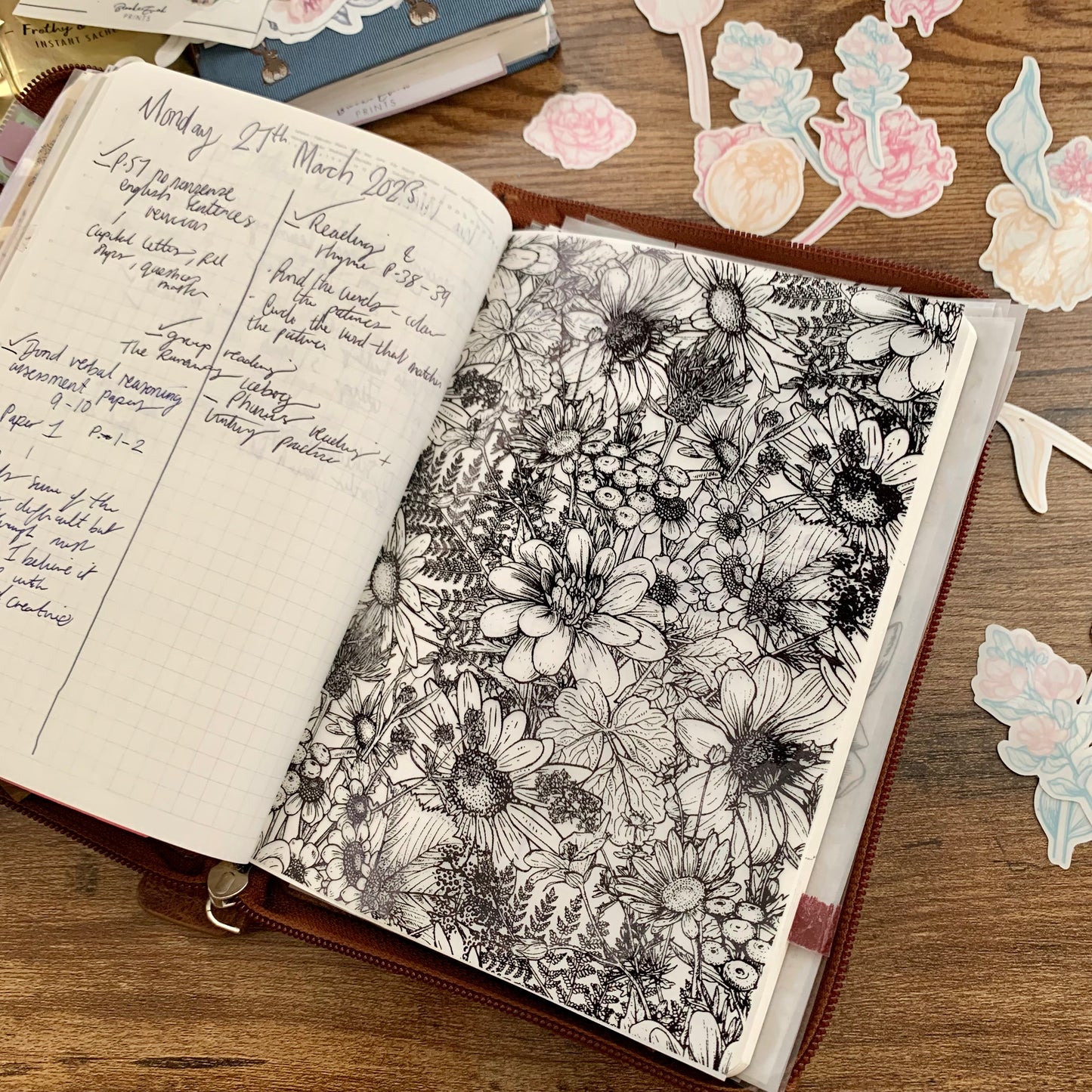 Hand Drawn Botanical Foiled Dashboard - Misty II