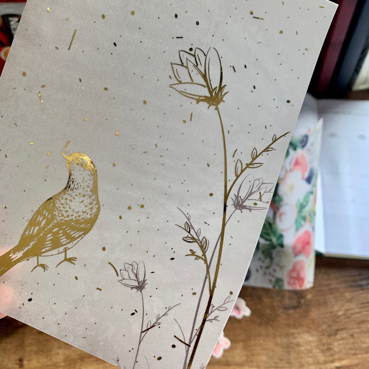 Gold Foiled Bird & Hand Drawn Florals Vellum Planner Dashboard- Memories