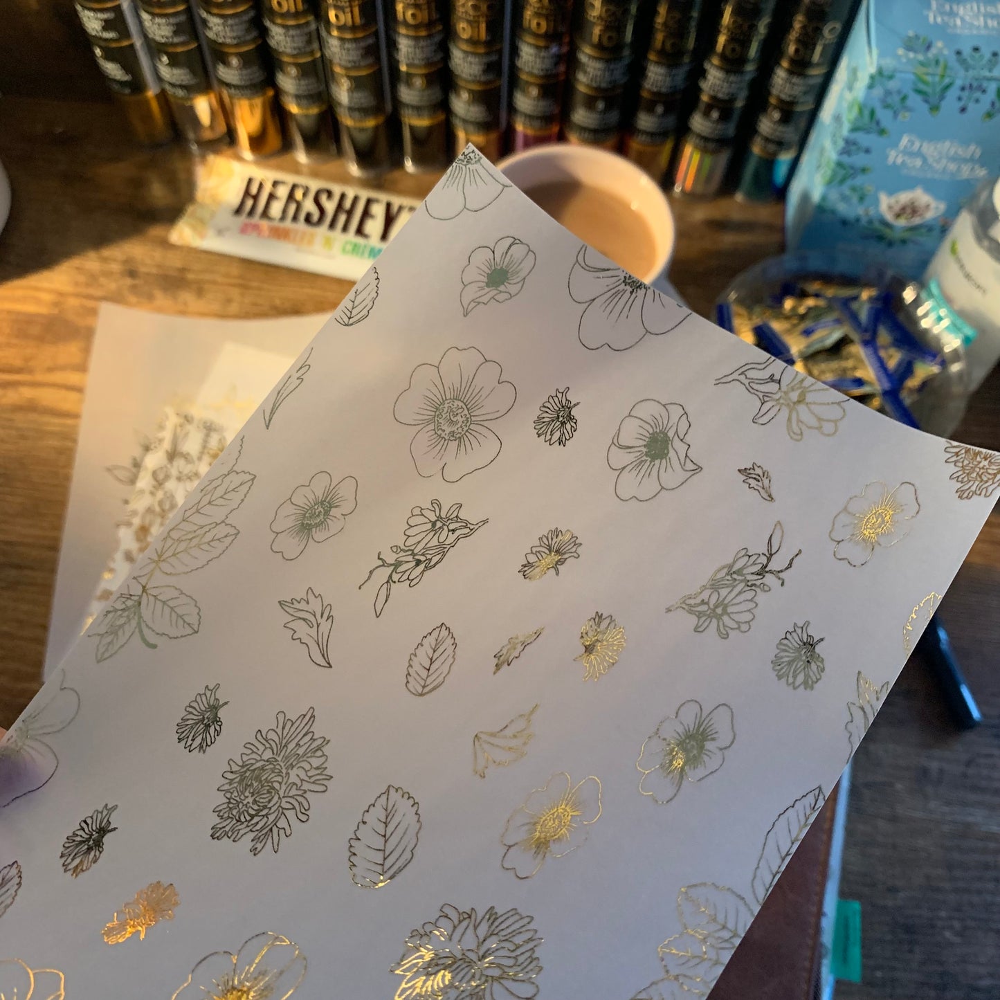 Gold Foiled Floral Vellum X Acetate Planner Dashboard - Golden Snow Collection - London Florals