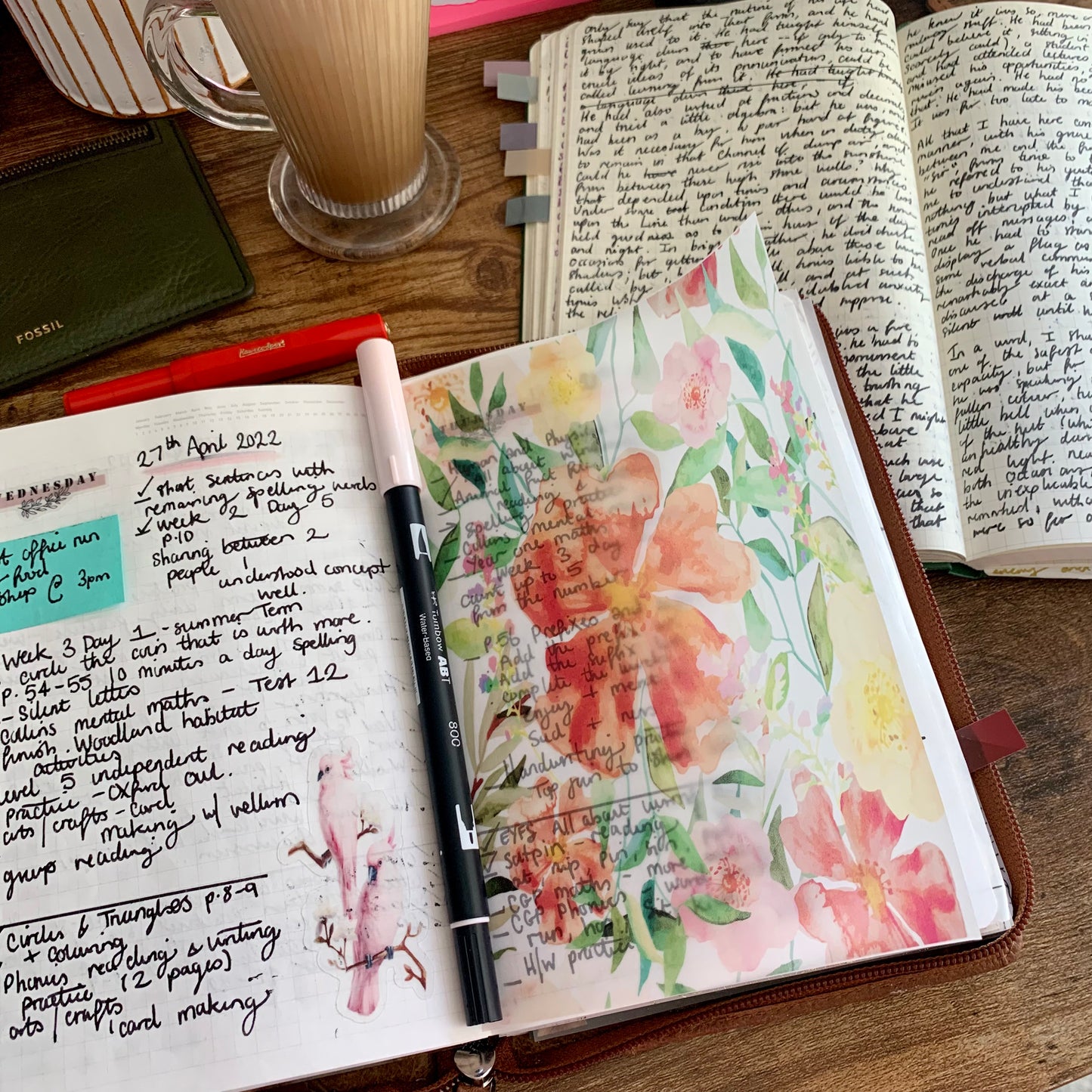 Watercolour Light Floral Pattern - Vellum Planner Dashboard - Phoebe