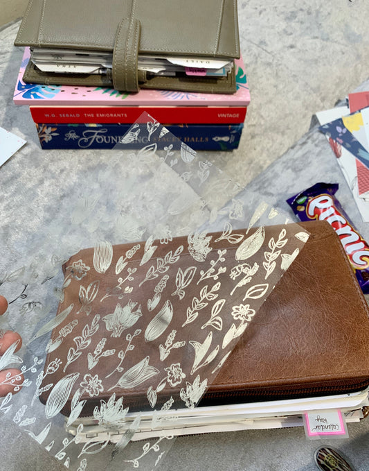Acetate Planner Dashboard - Silver Foiled Florals