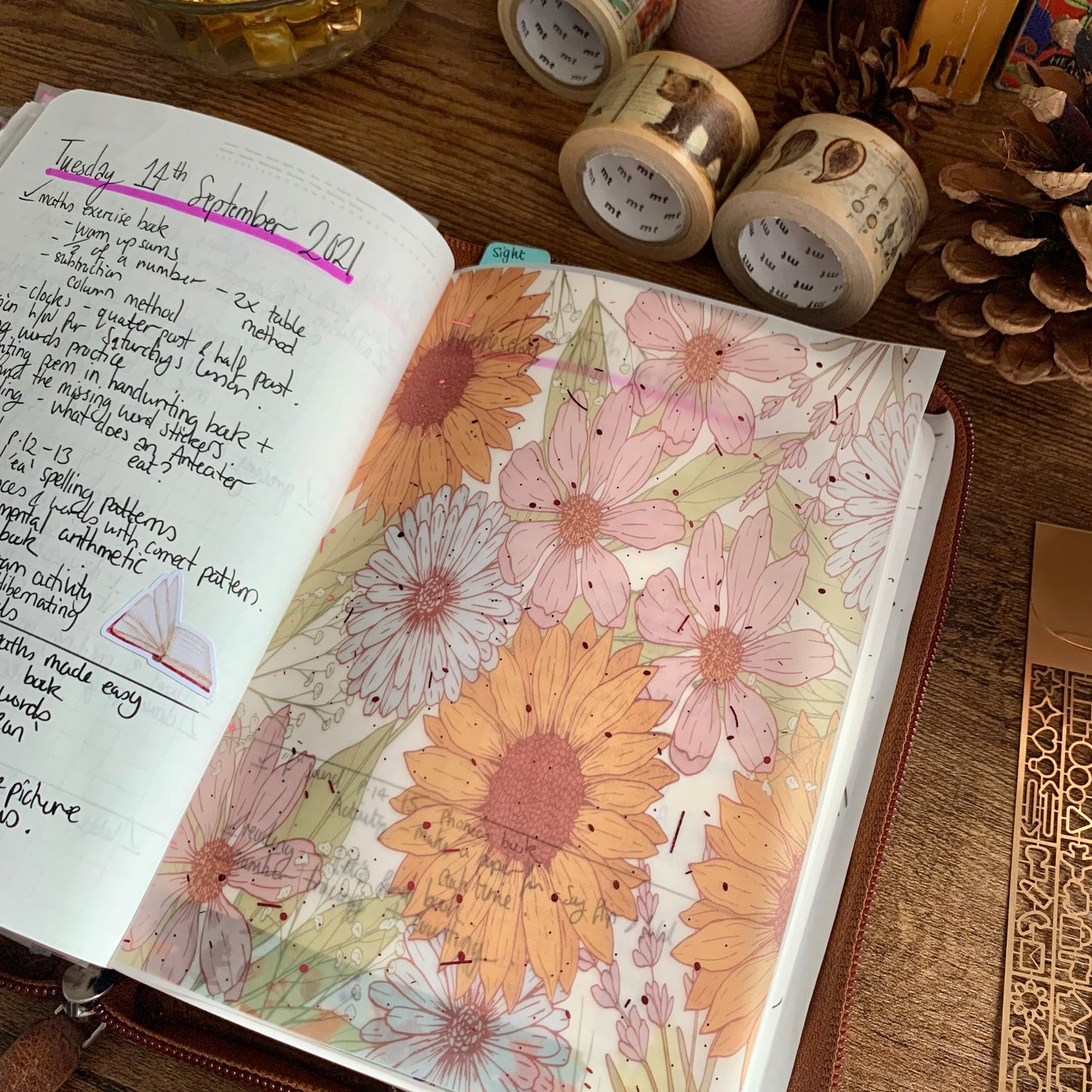 Printed Foiled Vellum Planner Dashboard- Wild Dreams