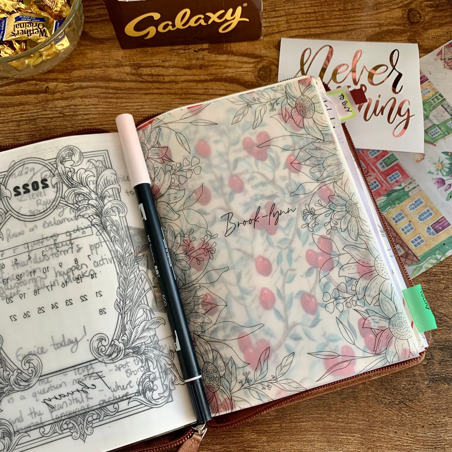 Custom Name Vellum X Acetate Planner Dashboards - Elegant Floral