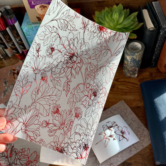 Botanical Floral - Vellum X Acetate Planner Dashboard - Ruby Red Foil