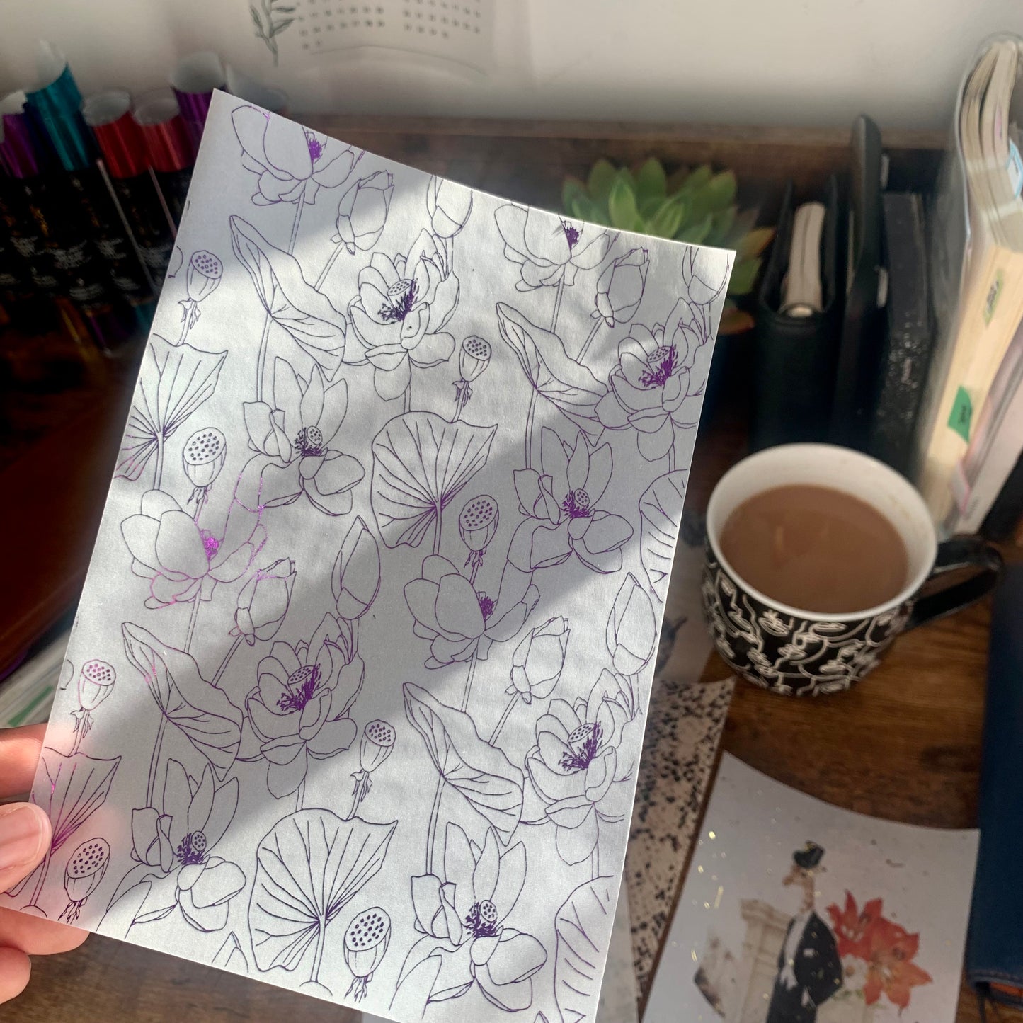 Lotus Flower - Vellum X Acetate Planner Dashboard