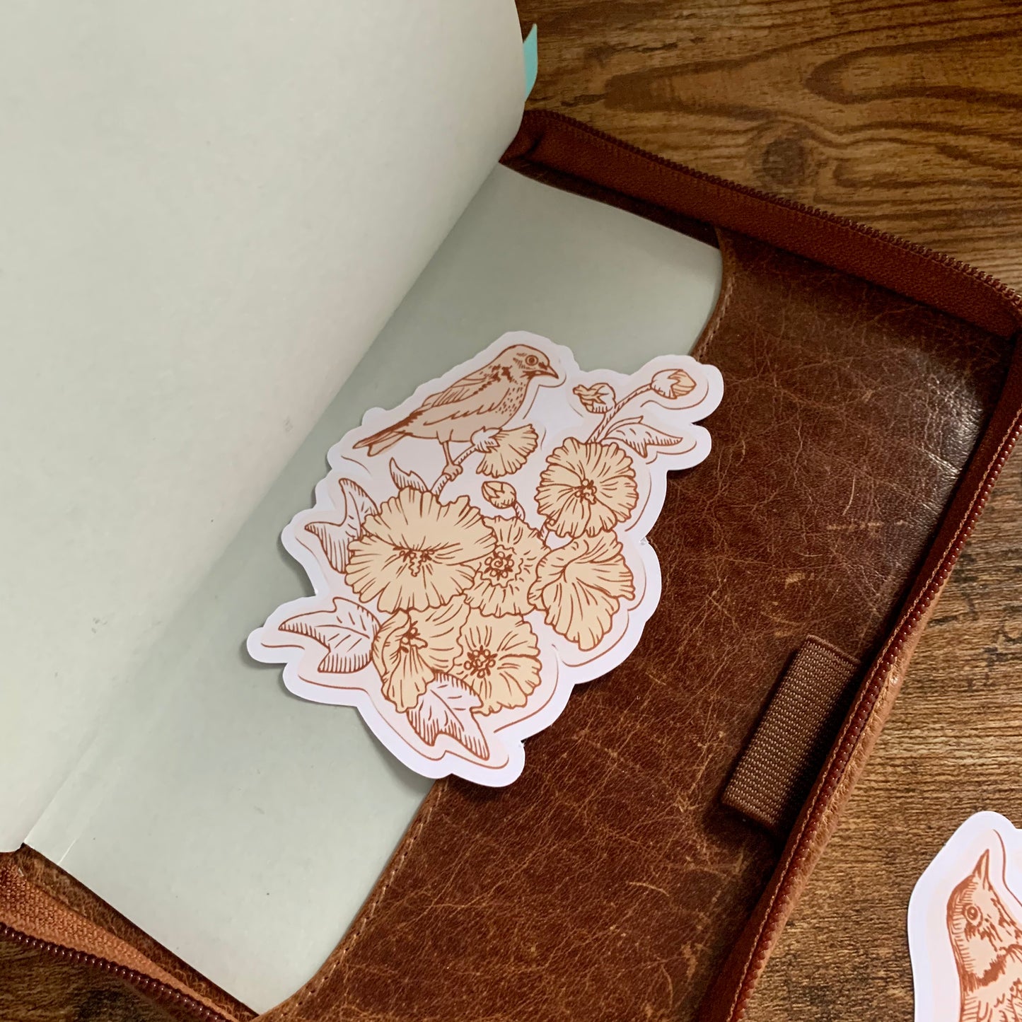 Large Vintage Bird Stickers - Set of 3