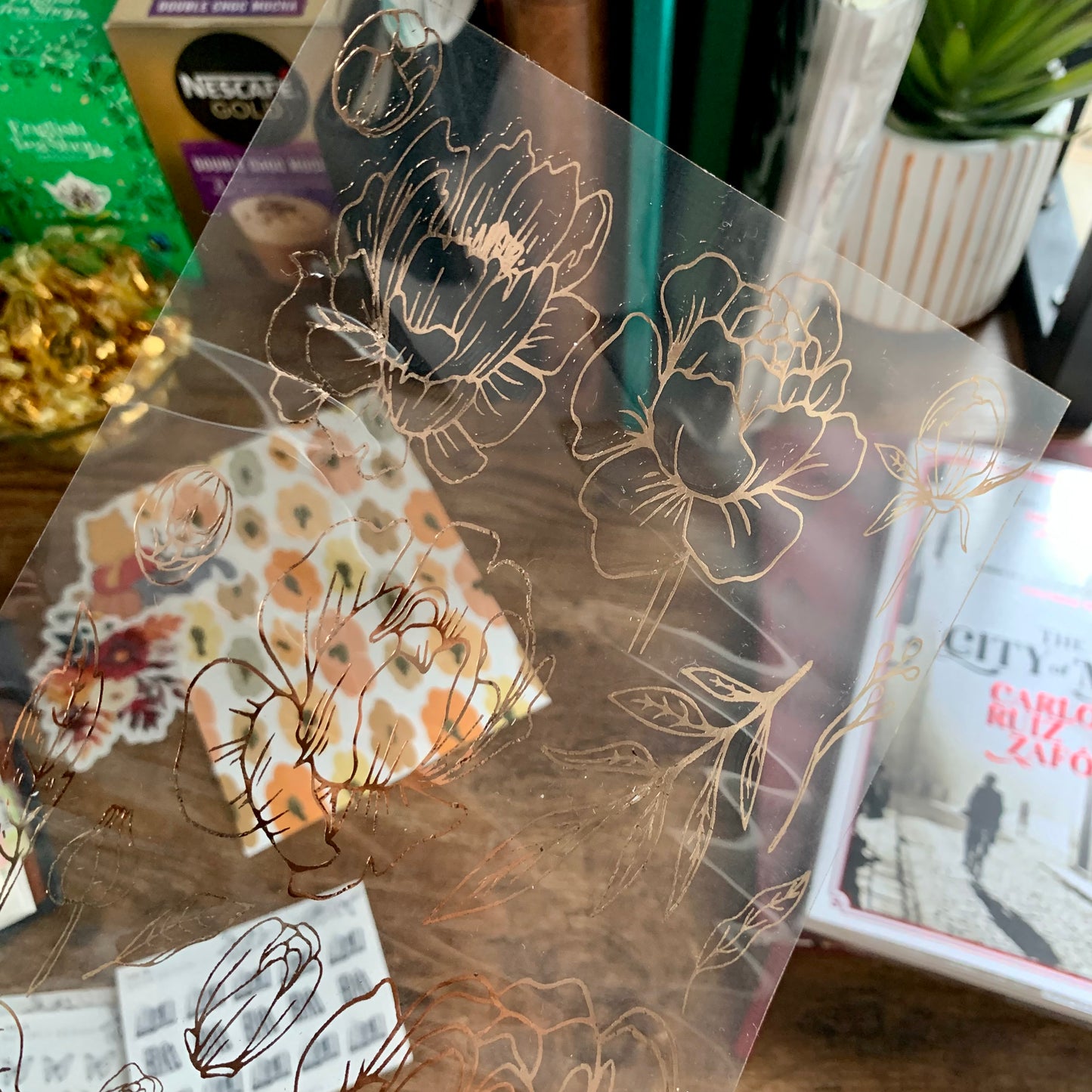 Floral Hand Drawn Peony Vellum X Acetate Planner Dashboards - Basic Peony