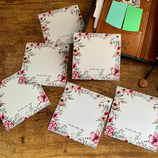 Printable Sticky Notes - Sugar Florals