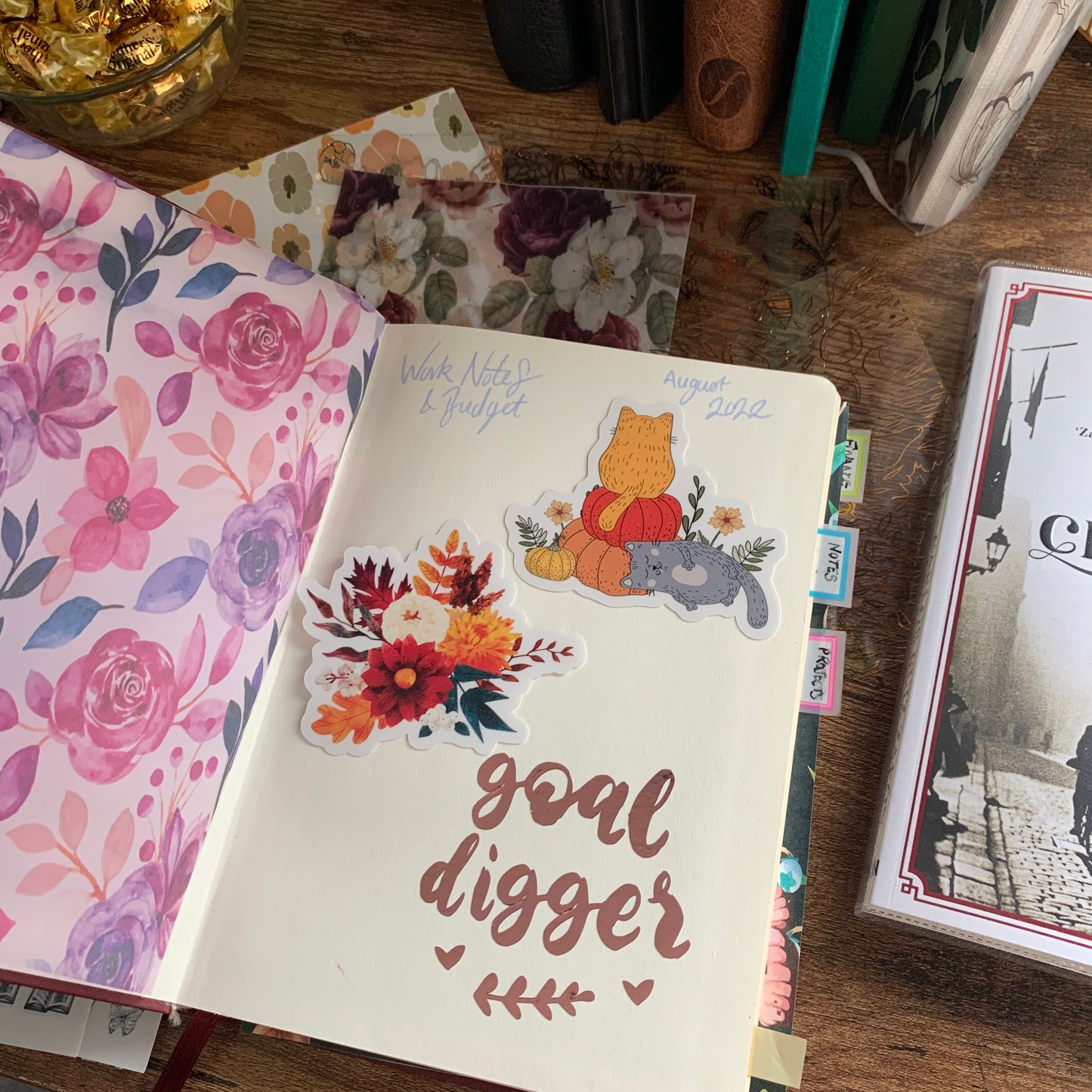 Hand drawn Cats & Pumpkins Fall Sticker Flake - Pumpkin Kitties