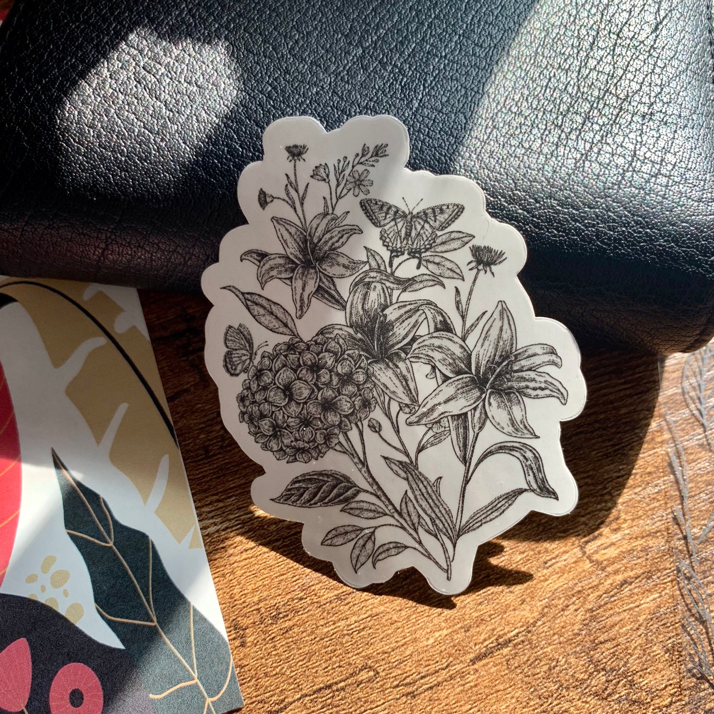 Clear Butterfly & Flowers Sticker Flake - Floral Sun Collection