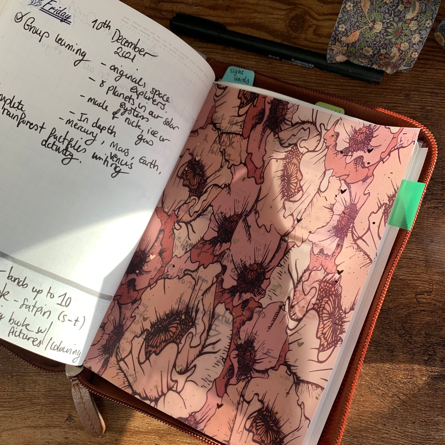 Poppy Love - Vellum Planner Dashboard - Rose Gold Foil