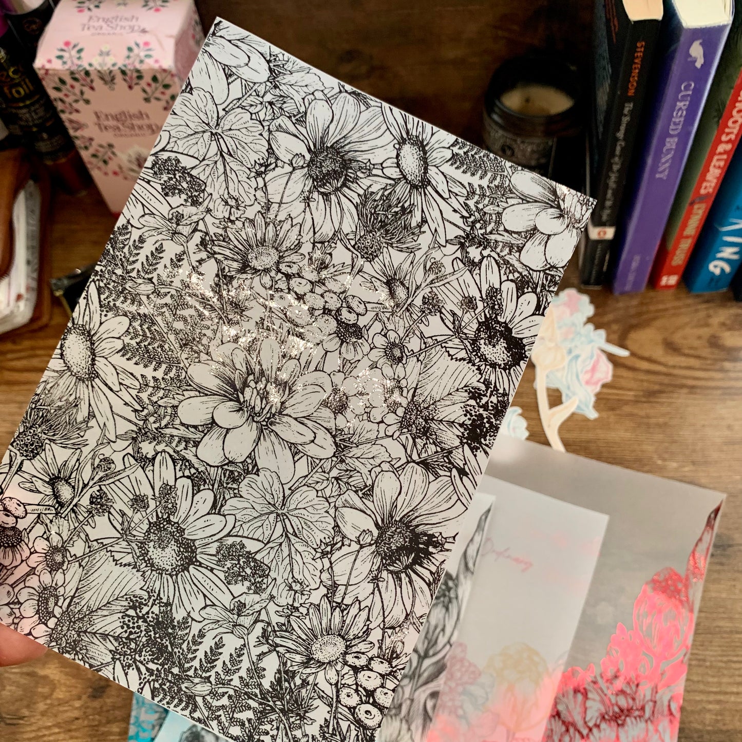 Hand Drawn Botanical Foiled Dashboard - Misty II