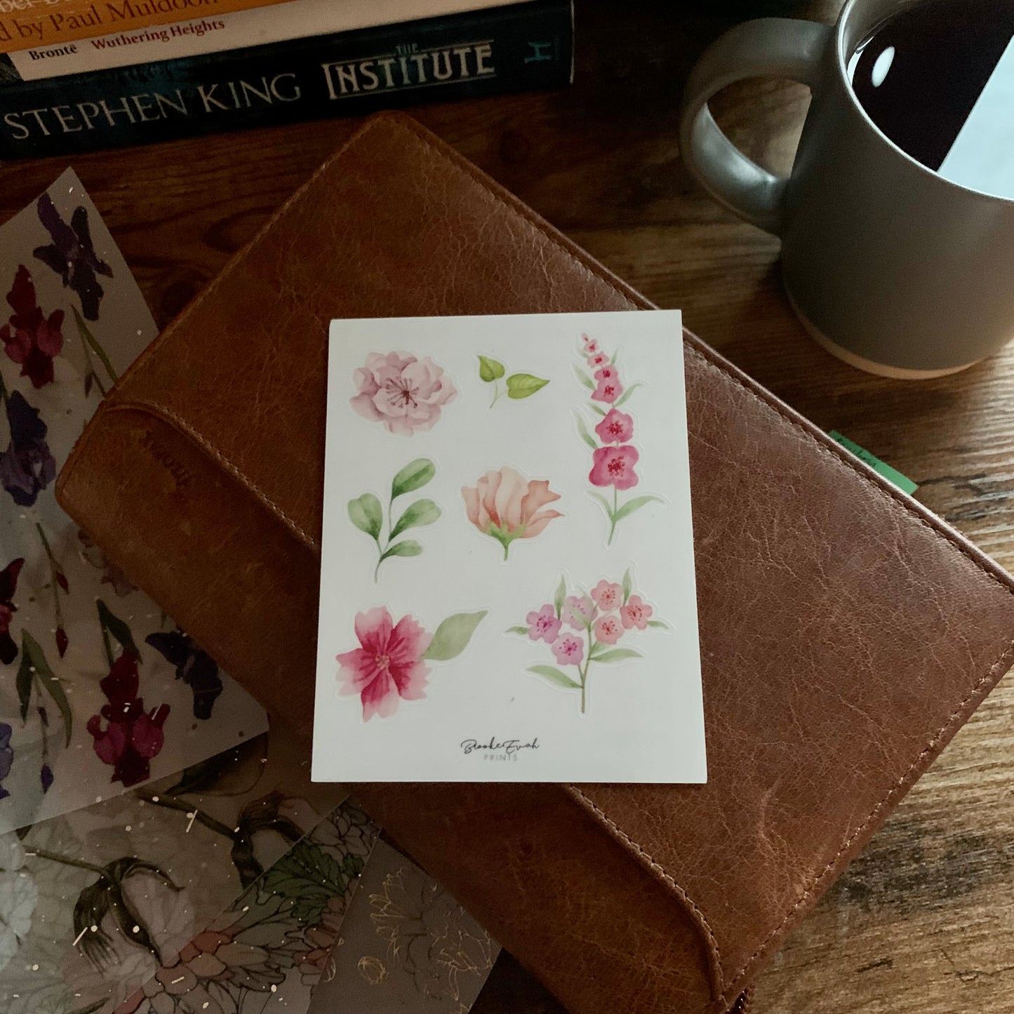 Clear Watercolour Flower Stickers 1- Floral Bliss Collection