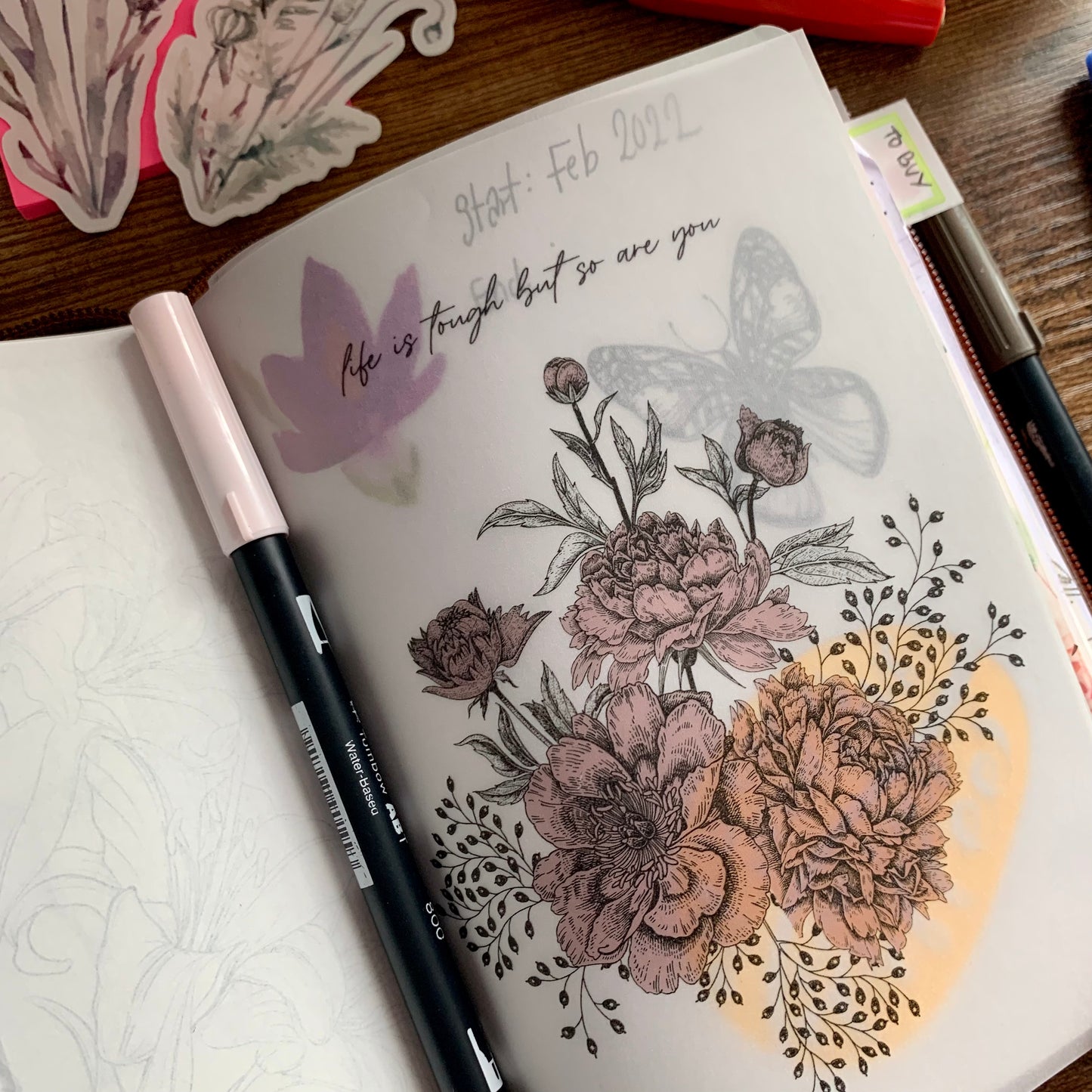 Life is tough but so are you quote - Vellum Planner Dashboard