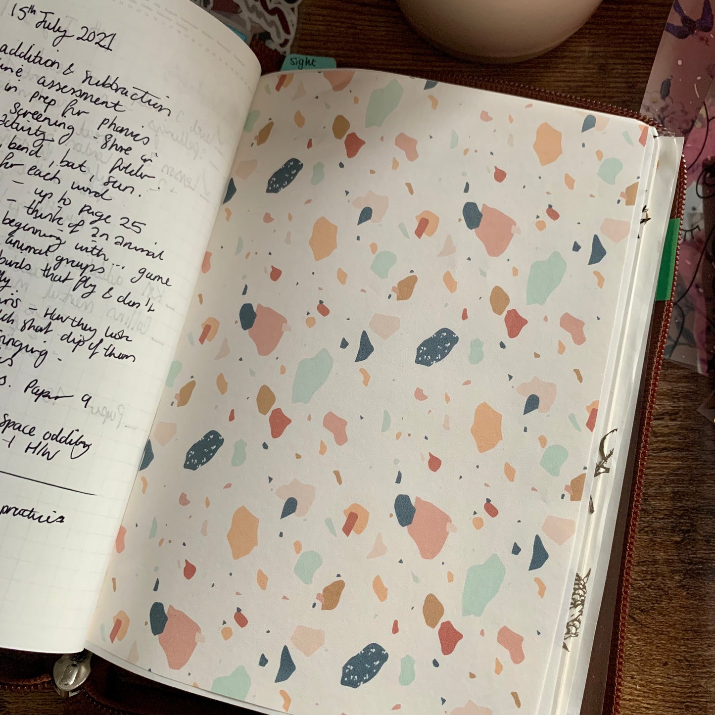 Terrazzo Print Tomoe River Paper Planner Dashboards- Classy