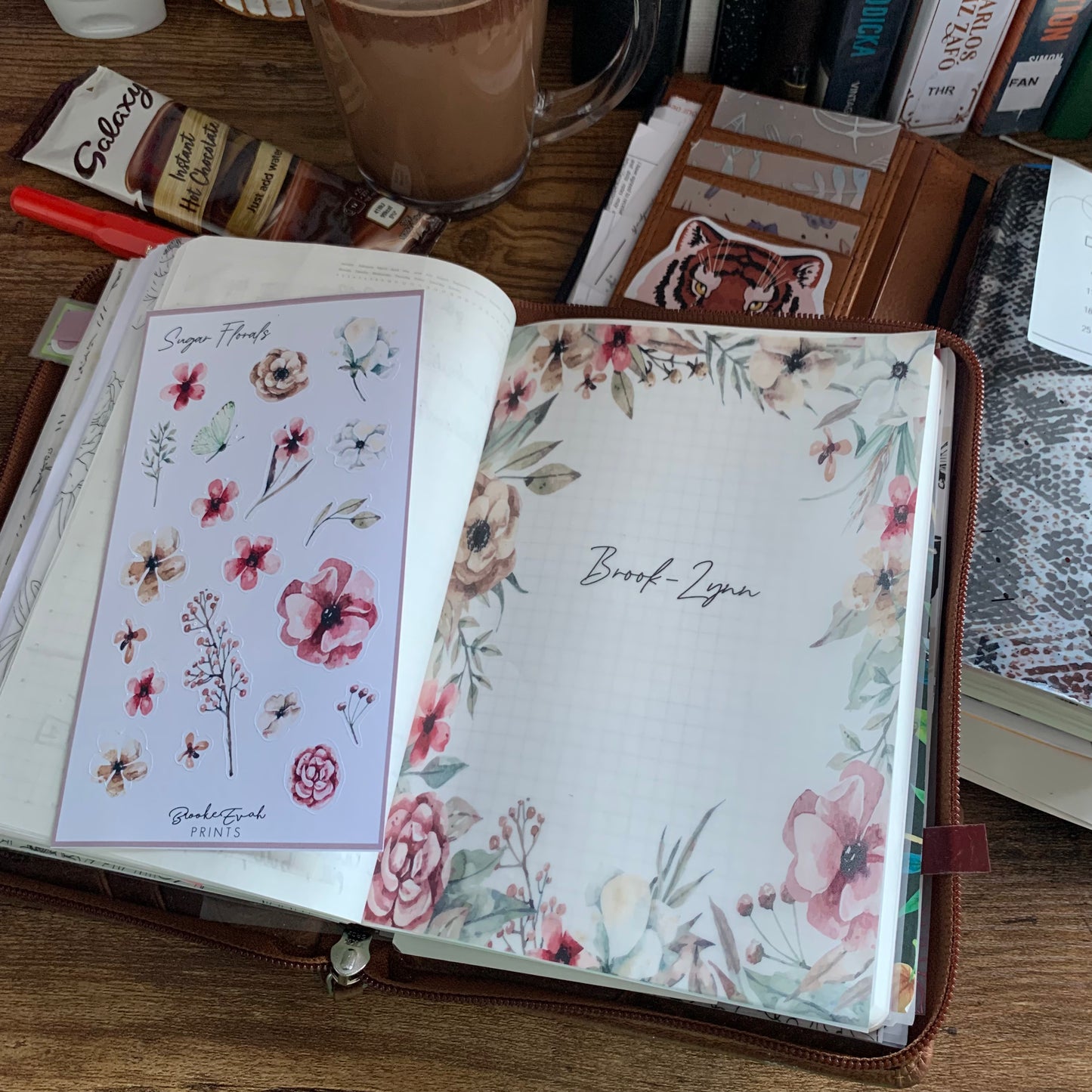 Beautiful Vellum, Watercolor Floral Frame Dashboard - Custom Name - Sugar Floral