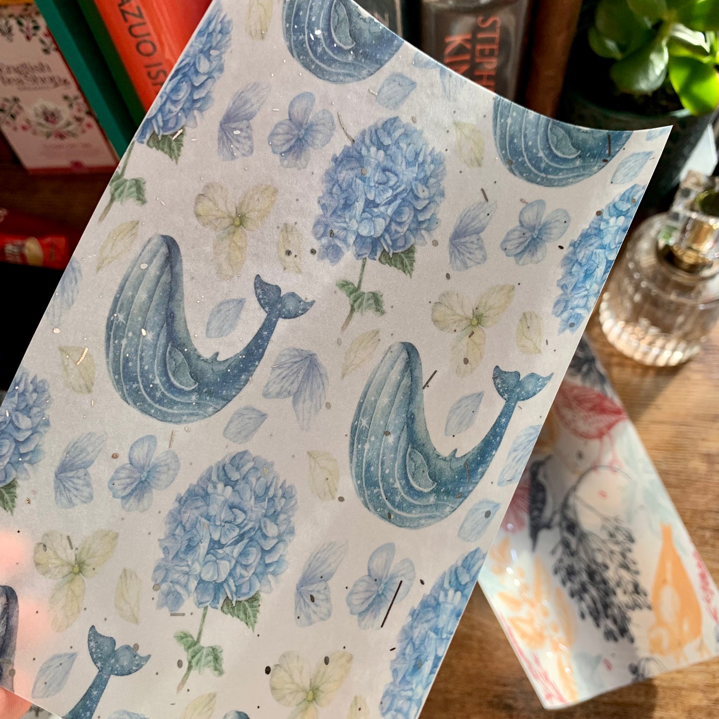 Silver Foiled Watercolour Whales & Flowers Planner Dashboard - Hope
