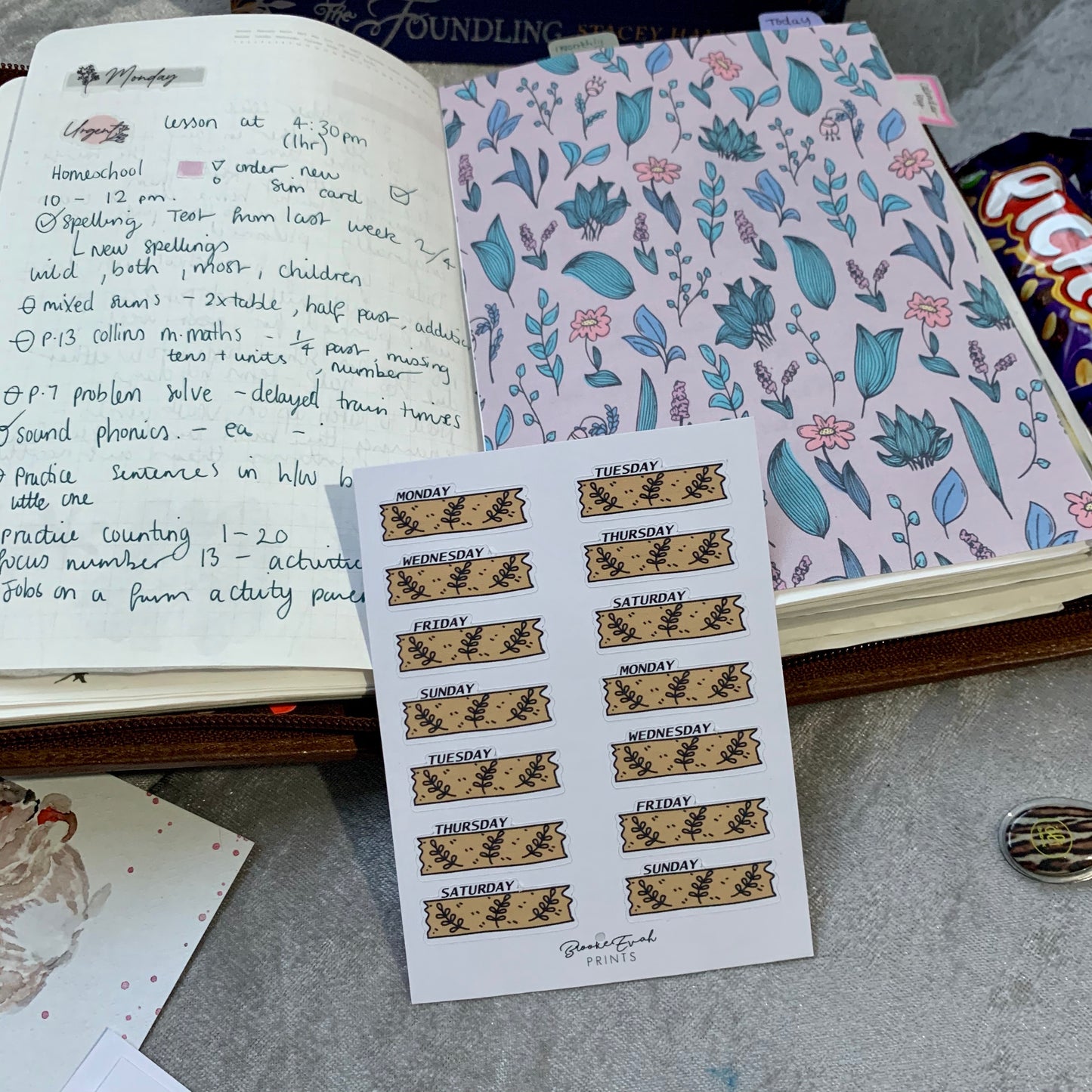 Day’s of the Week Stickers - Washi Strips