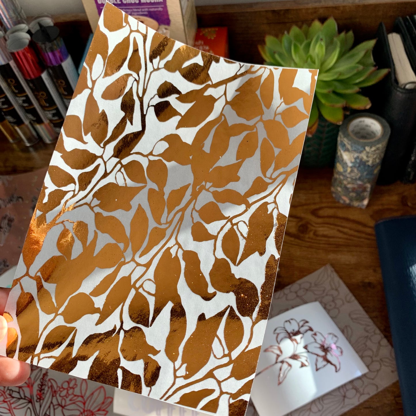 Foliage - Vellum X Acetate Planner Dashboard - Copper Foil