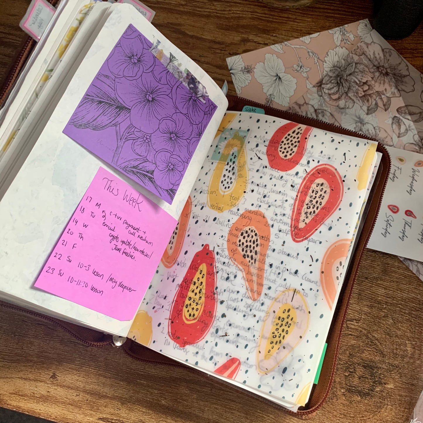 Printed Foiled Vellum Planner Dashboard- Juicy Papaya