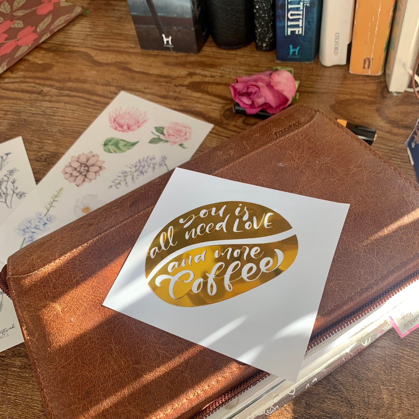 Coffee & Love Vinyl Decal Sticker - Floral Bliss II Collection