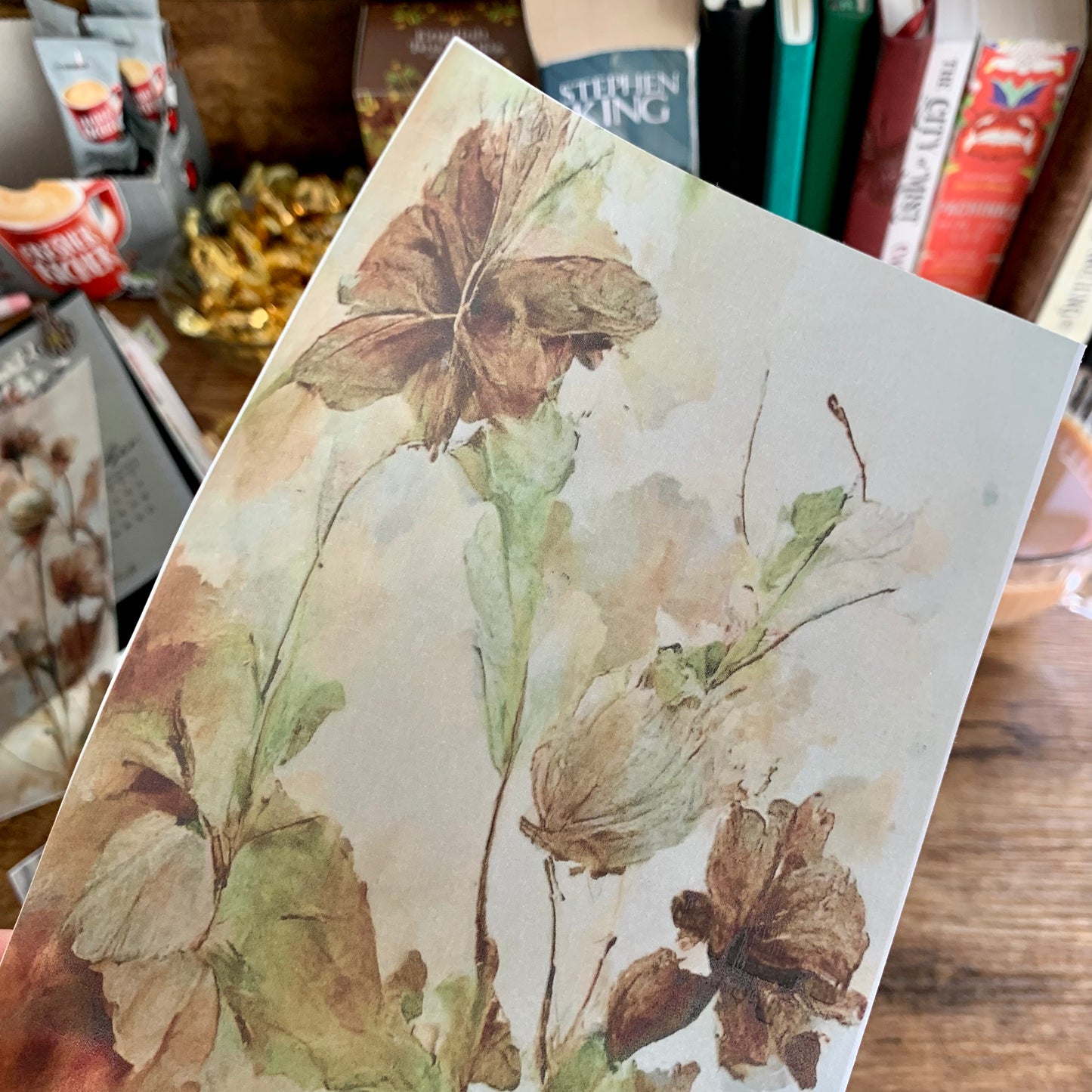 Watercolour Brown Flowers & Leaves - Vellum Planner Dashboard - Hint of green🍂