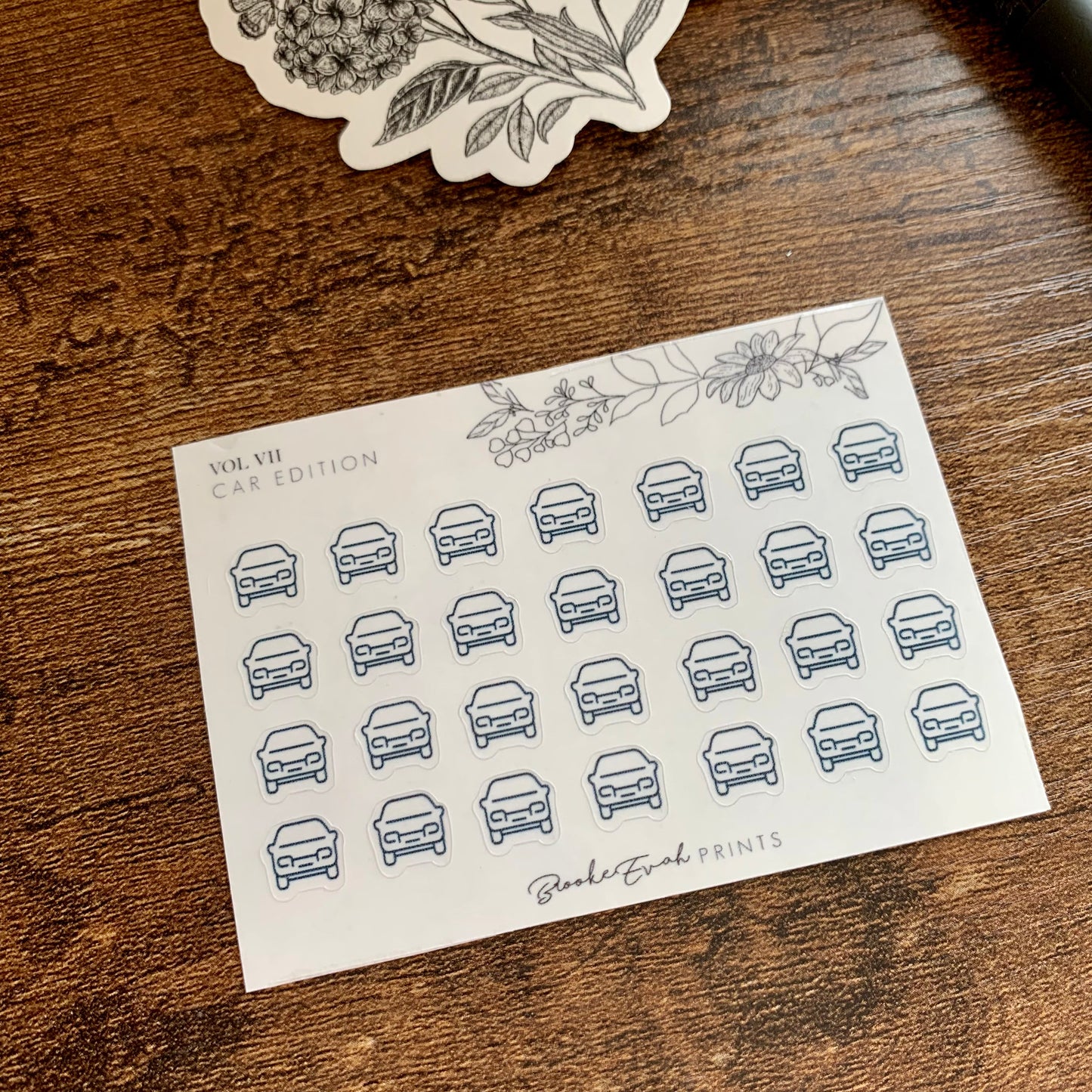 mini Minimal Car Icon Stickers