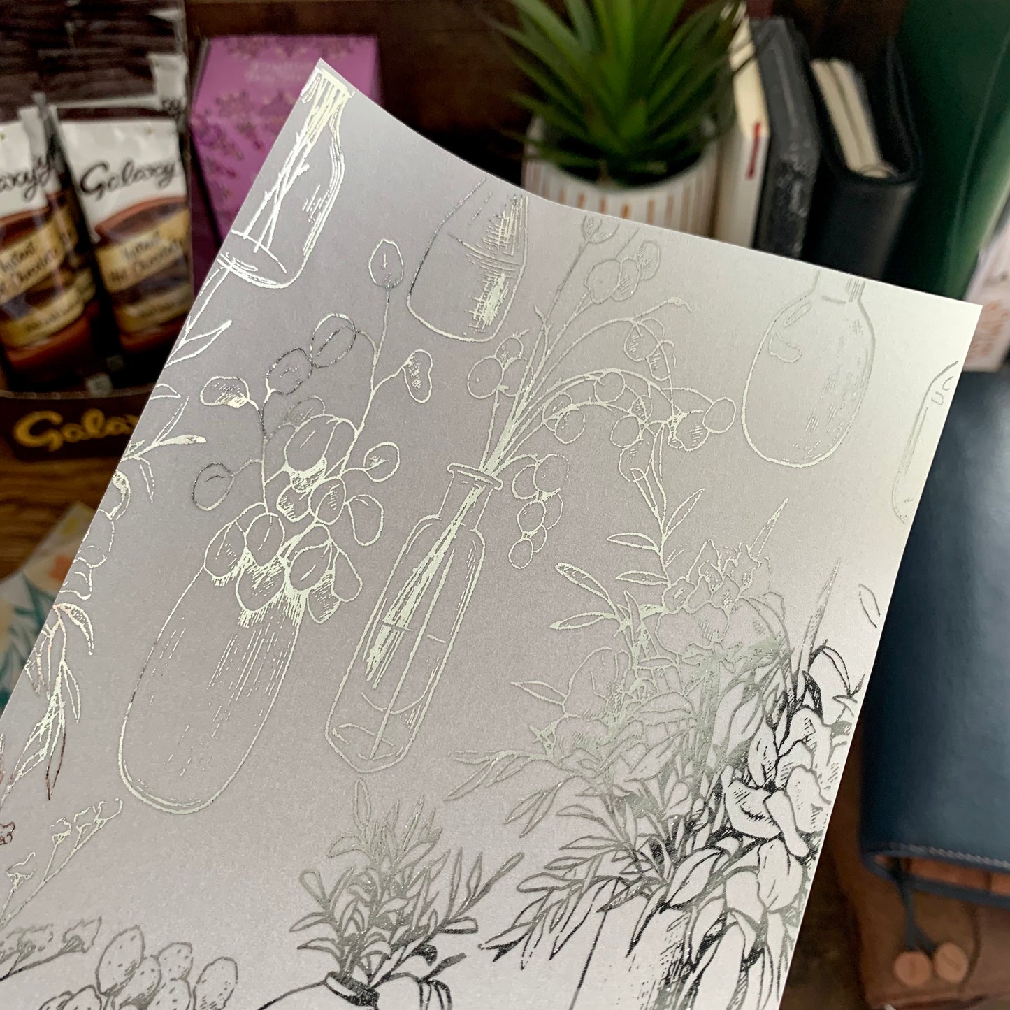 Silver Foiled Vintage Vases Vellum X Acetate Planner Dashboard - Cozy
