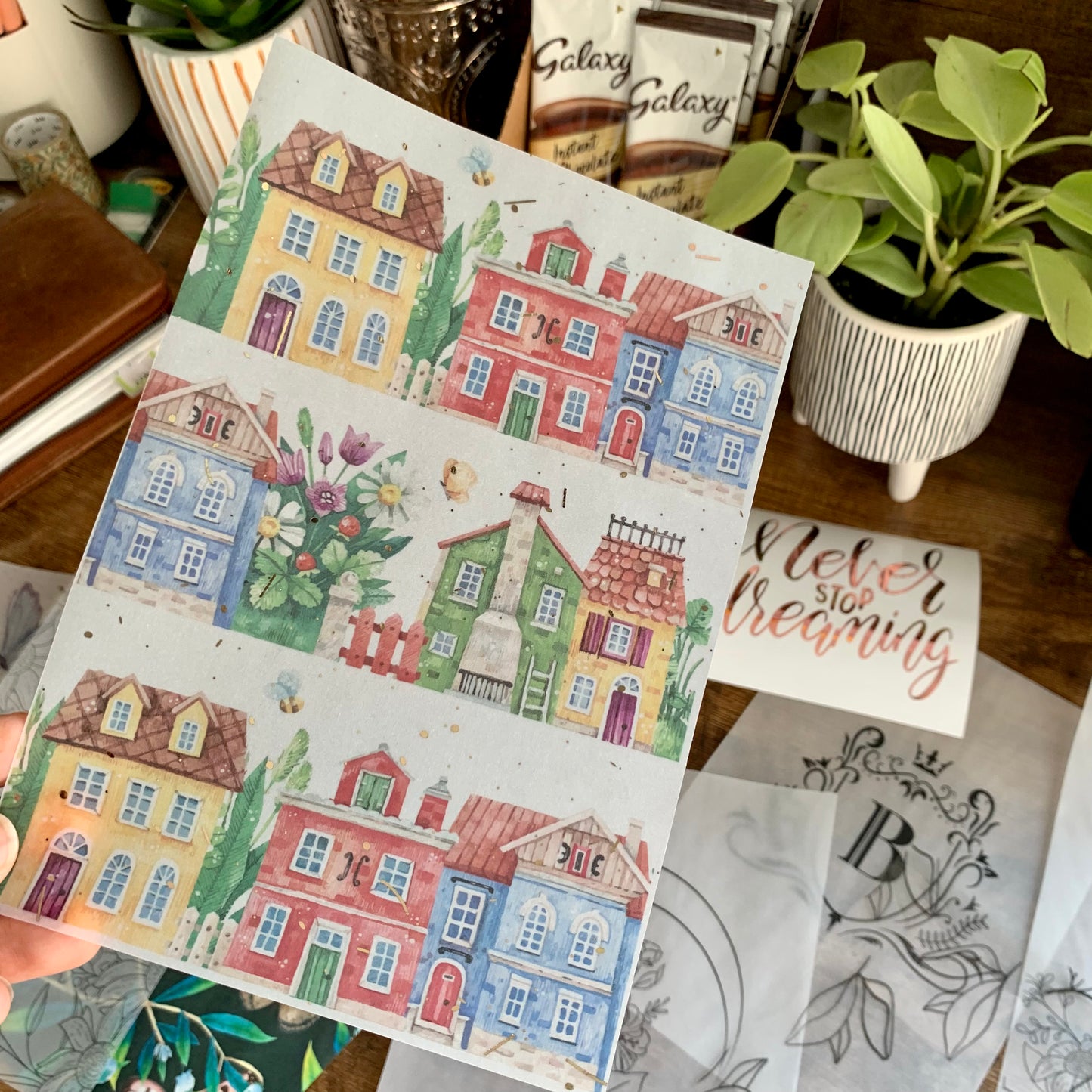 Watercolor Colorful Houses - Vellum Planner Dashboard - Love is a house *Spring Edition*