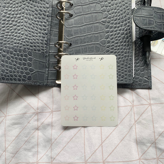 Transparent Rainbow Stars Stickers