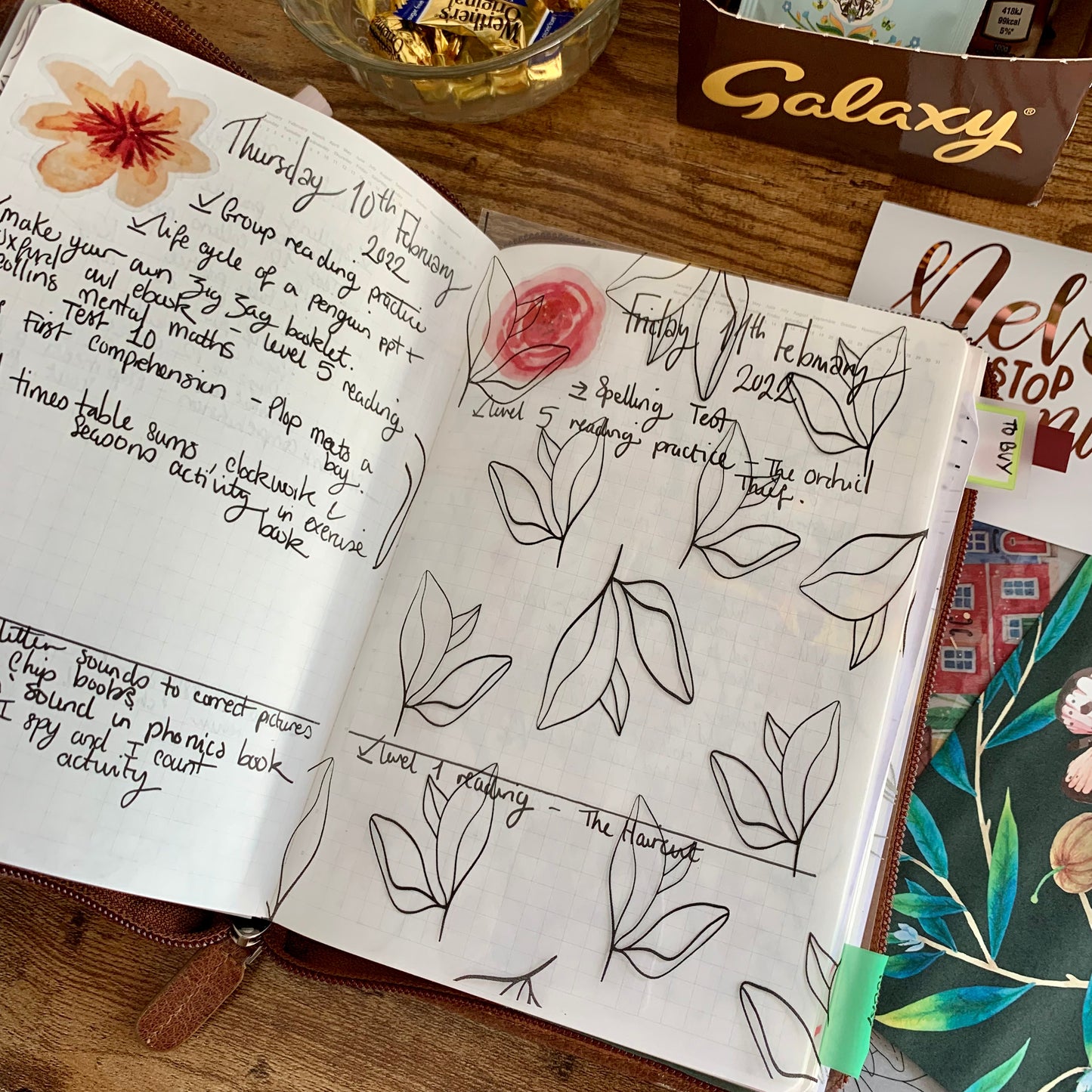 Minimal leaves Vellum X Acetate Planner Dashboards - Cherry