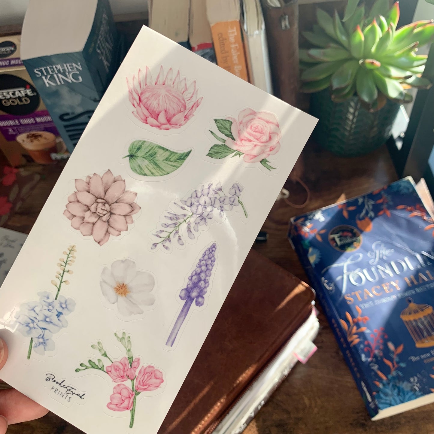 Watercolour Rose & Flower Stickers - Transparent Stickers