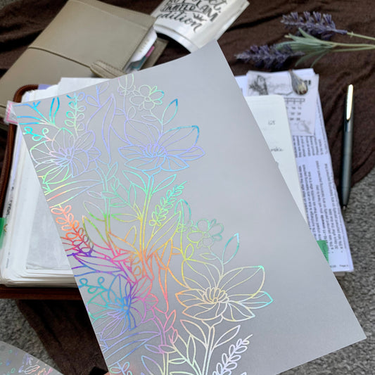 Holographic Floral Vellum Planner Dashboard - Juliet