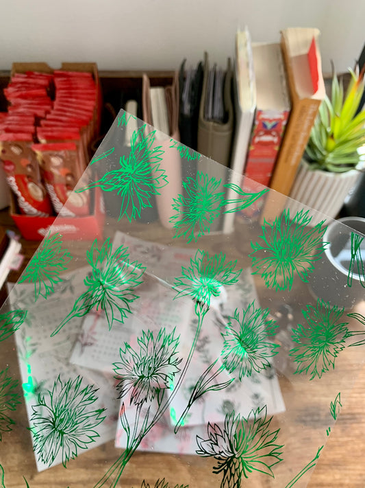 Green Floral Vellum X Acetate Planner Dashboard- Mayflower Emerald