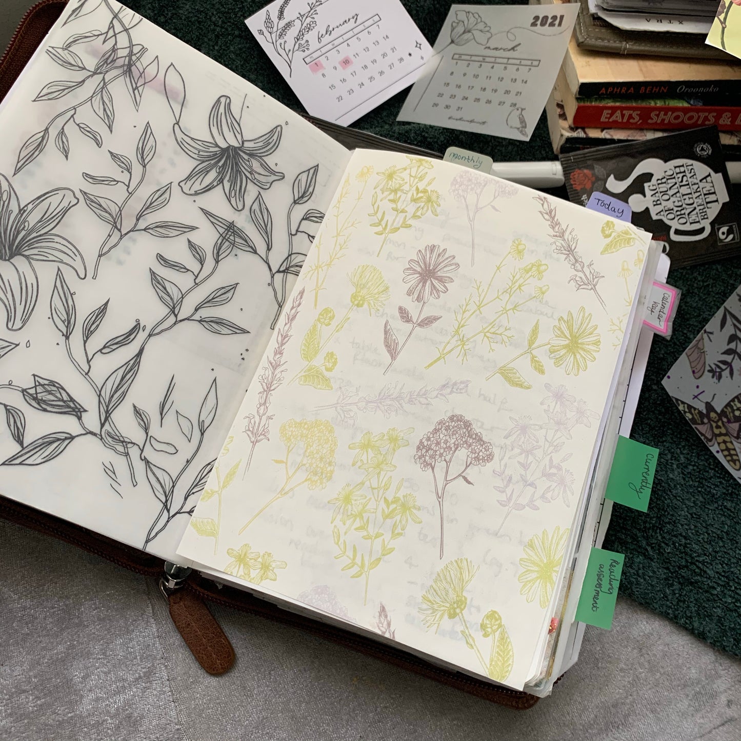 Printed Tomoe River Paper Planner Dashboards- Soft Springs v1