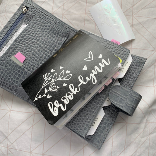 Custom Name with Hearts Vinyl - Journal Sticker