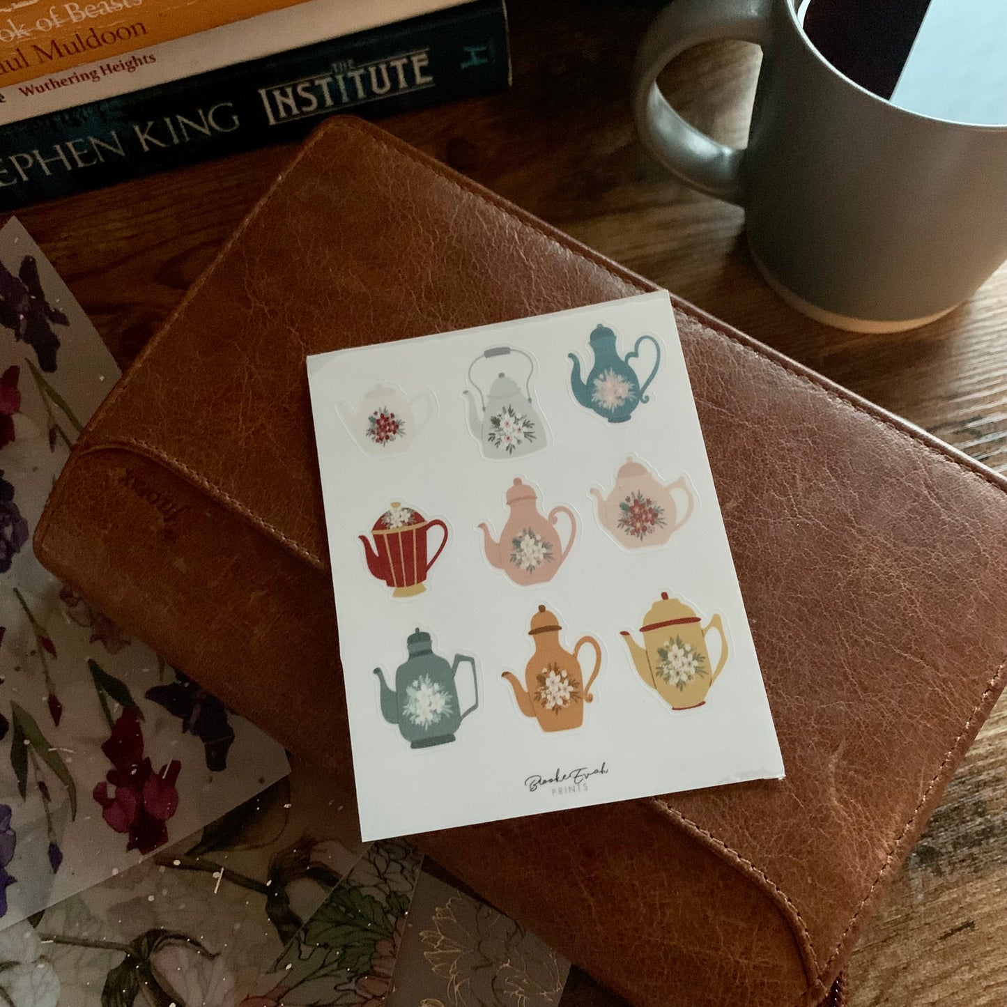 Clear Teapot Stickers  - Floral Bliss Collection