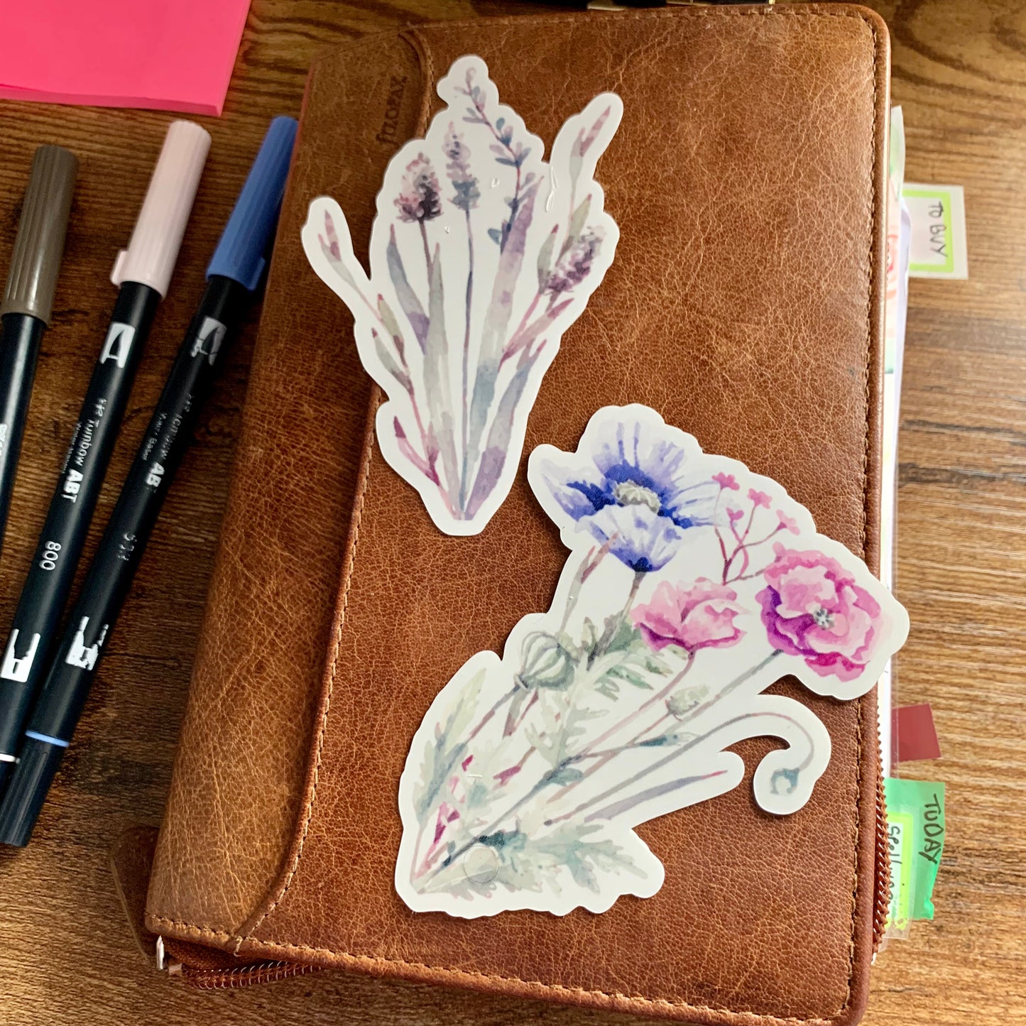 Clear Floral Sticker Flake - Set of 2 - Sweet Meadow