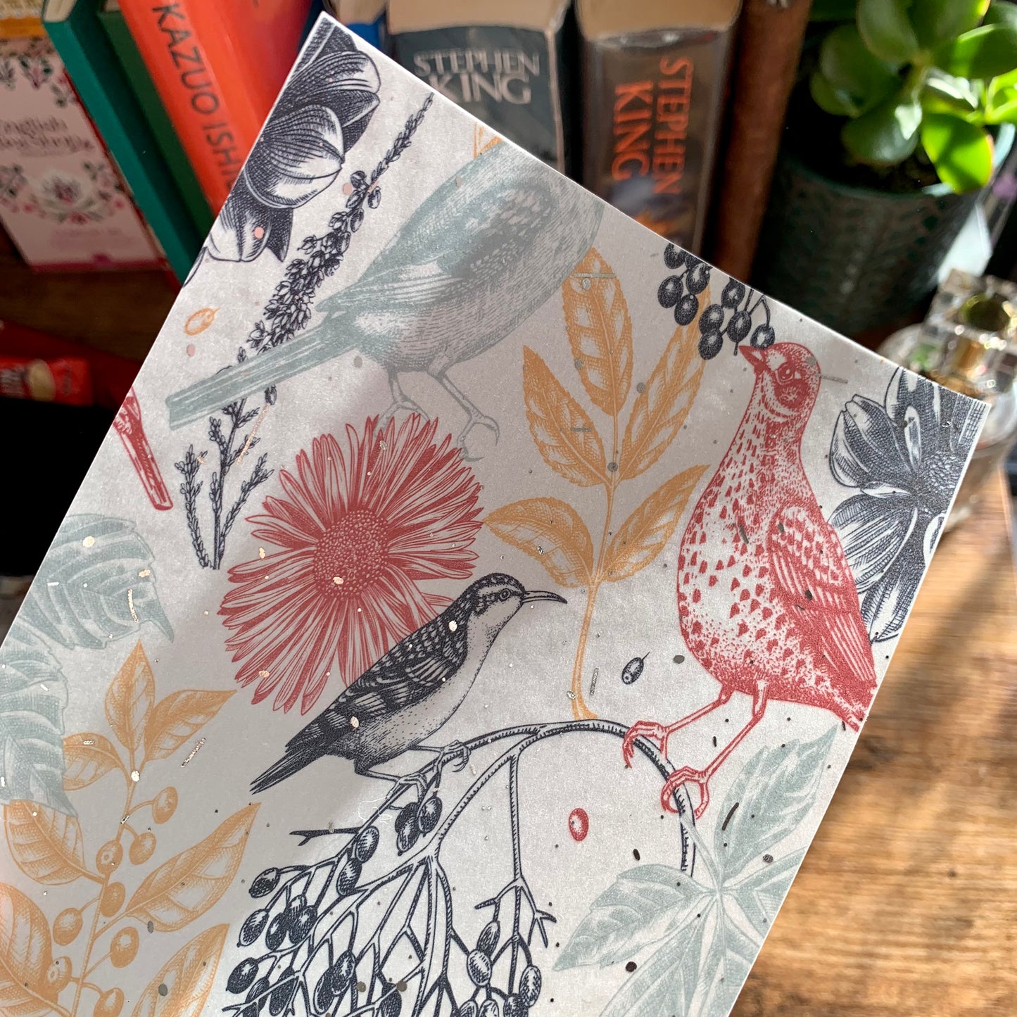 Silver Foiled Watercolour Birds & Plants Planner Dashboard - Winter Walk