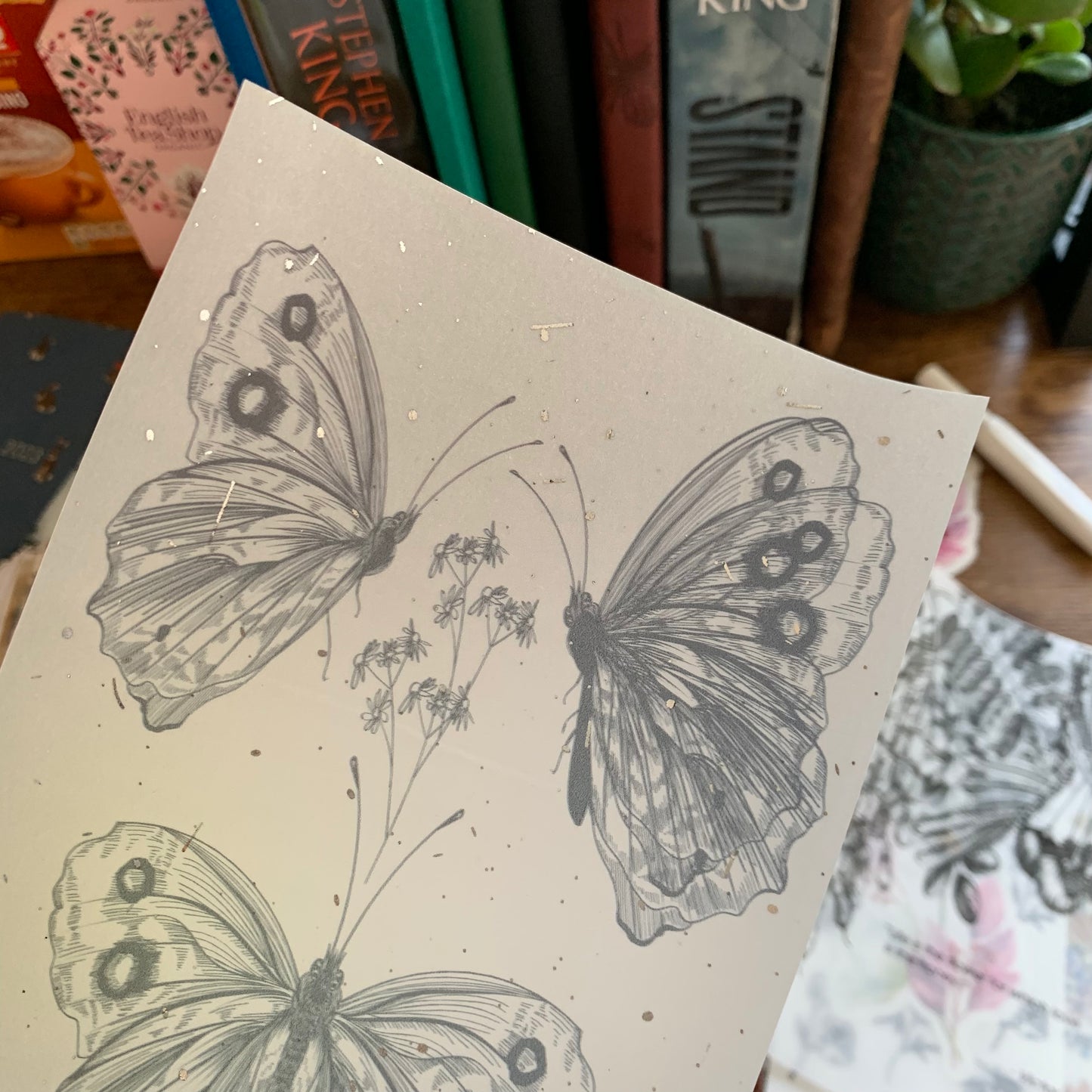 Beautiful Hand drawn Butterflies with Silver Foil Vellum Planner Dashboard - 3 🦋