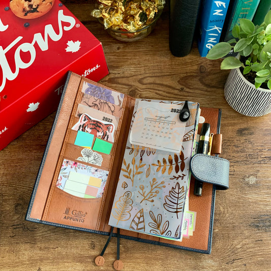 Copper Foiled Autumn Leaves Vellum X Acetate Planner Dashboard - Autumn Leaves II
