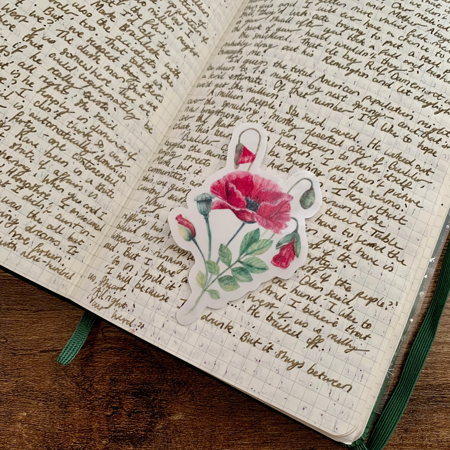 Red Floral Hand Drawn - Clear Sticker Flake - Sandra