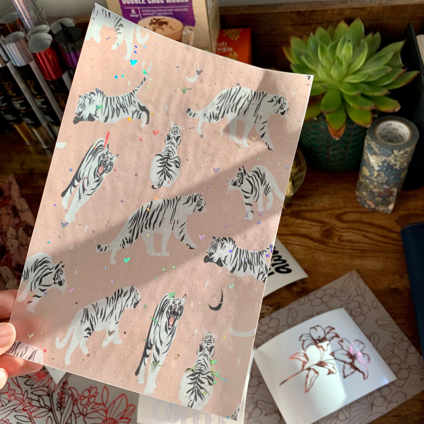 White Tiger - Vellum Planner Dashboard - Holographic Foil