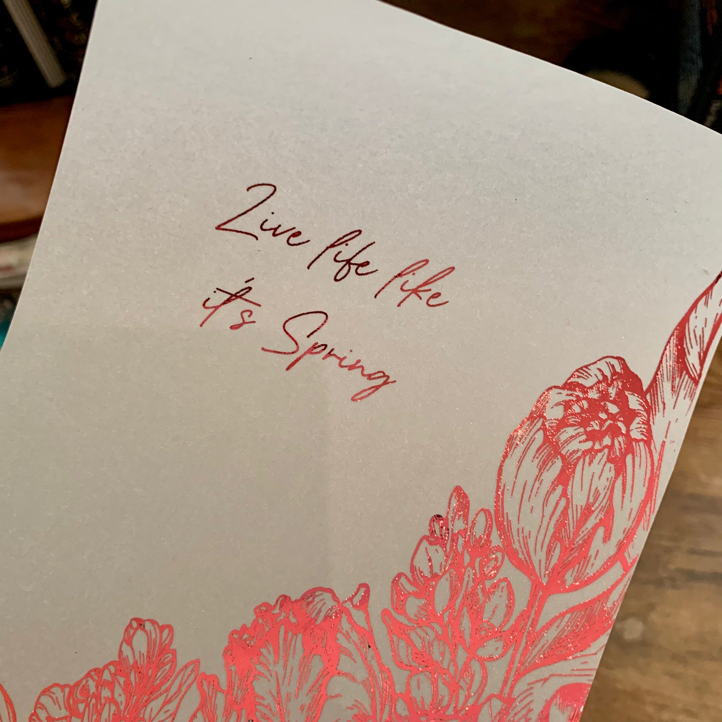Live life like it’s Spring - Hand Made Foiled Vellum Planner Dashboard