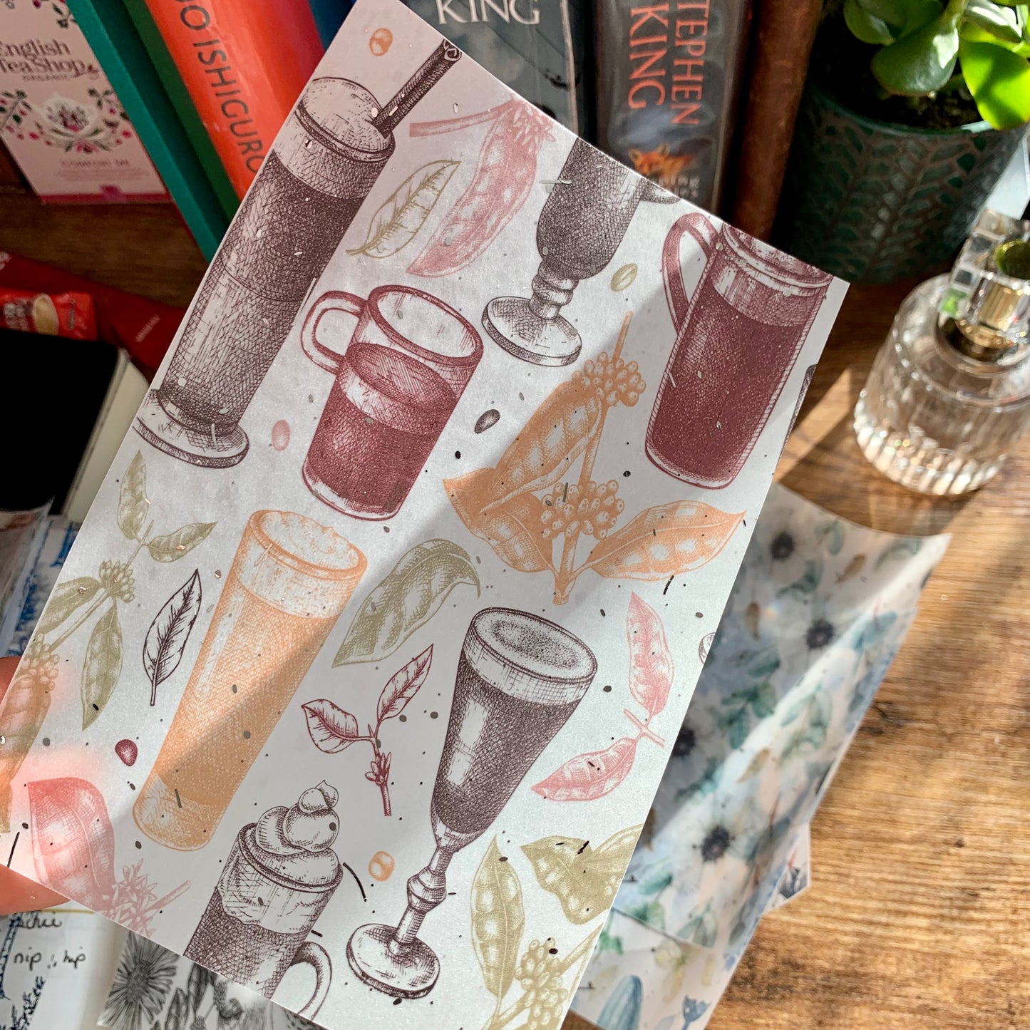 Silver Foiled Watercolour Coffee Cups Planner Dashboard - Brown Sugar ☕️