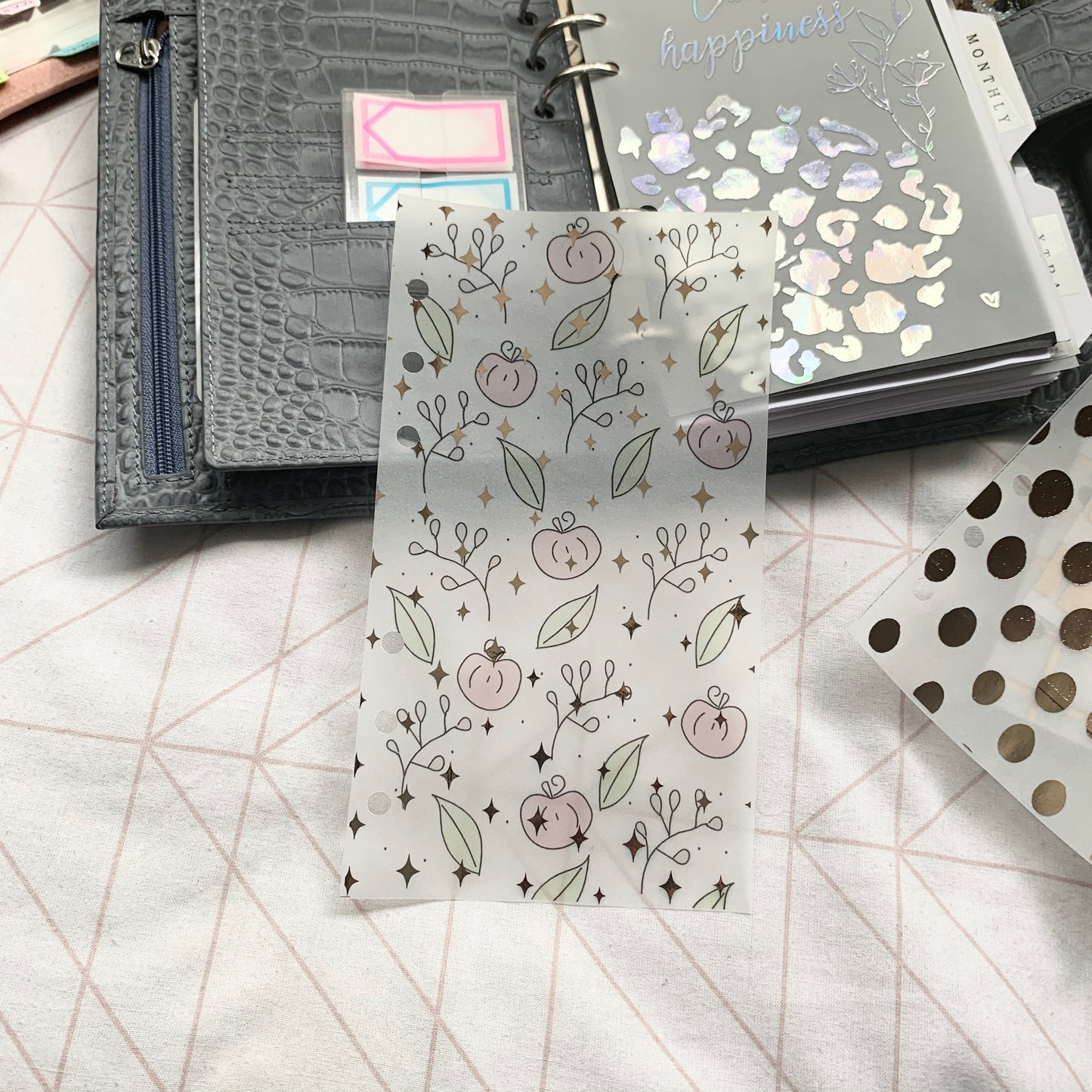 Printed Vellum Planner Dashboards - Pumpkin X Leaves