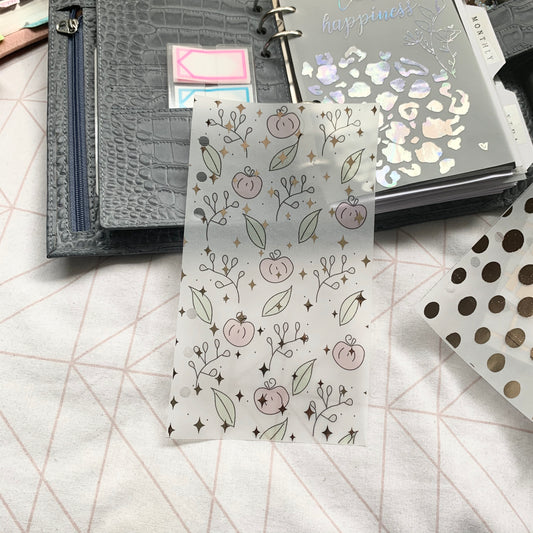 Printed Vellum Planner Dashboards - Pumpkin X Leaves